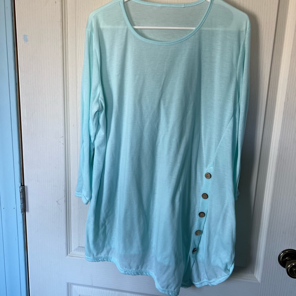 Womens Long Sleeve Pastel Green Shirt